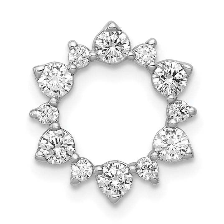 14K White Gold 5/8 Carat Diamond Fancy Circle Chain Slide