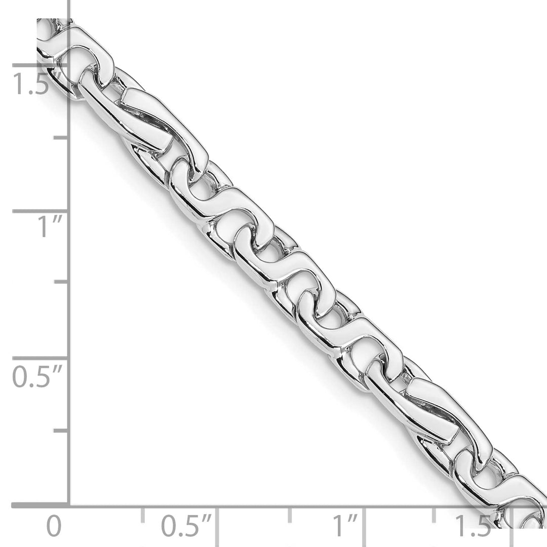 14K White Gold 5.8mm Hand Fancy Link Bracelet