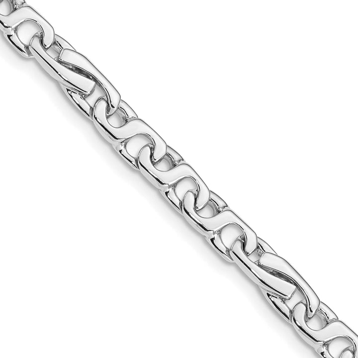 14K White Gold 5.8mm Hand Fancy Link Bracelet