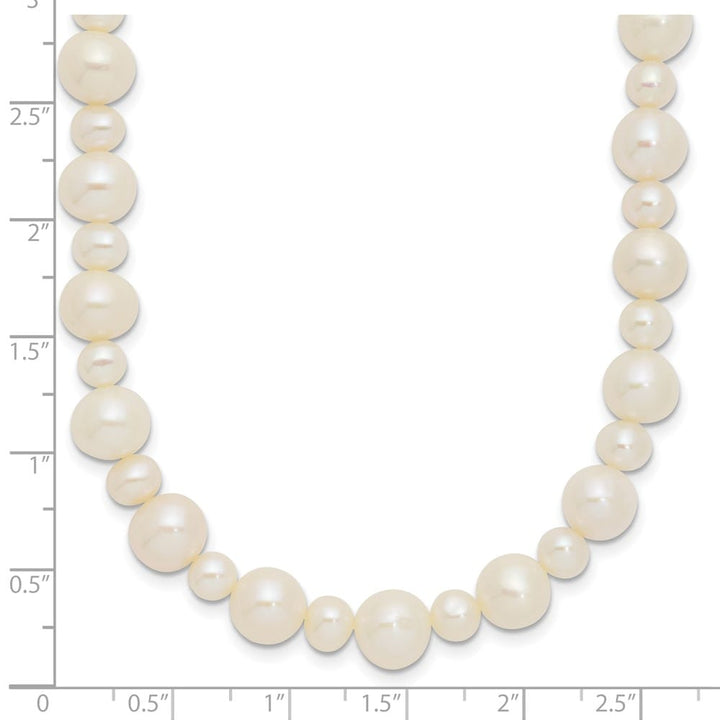 14K White Gold 5-8mm White Near-Round Cultured Pearl 18 inch Necklace