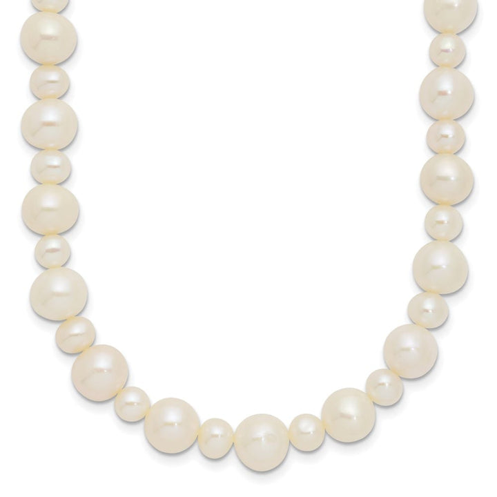 14K White Gold 5-8mm White Near-Round Cultured Pearl 18 inch Necklace