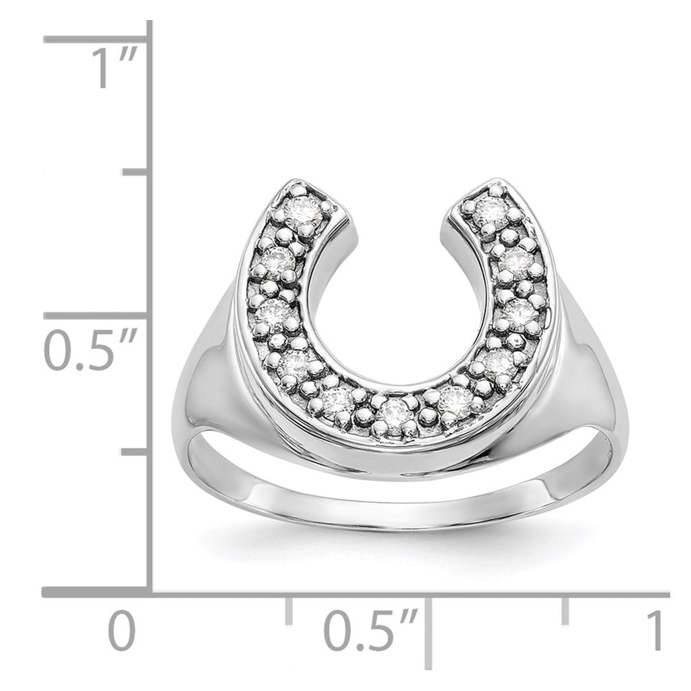 14k White Gold 5.90 g IB Goodman VS2/SI1 Diamond Horseshoe Men's Ring