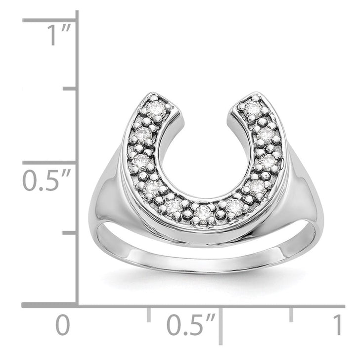 14k White Gold 5.90 g IB Goodman VS2/SI1 Diamond Horseshoe Men's Ring