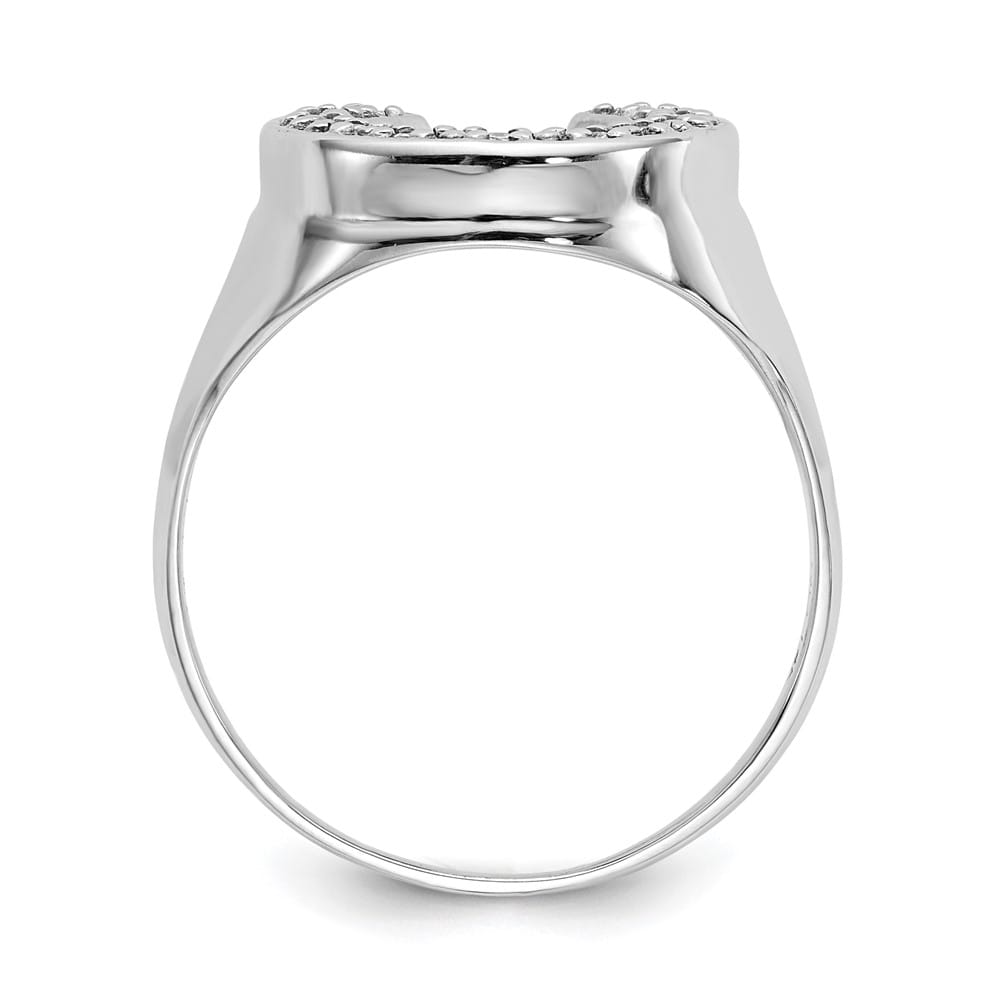 14k White Gold 5.90 g IB Goodman VS2/SI1 Diamond Horseshoe Men's Ring