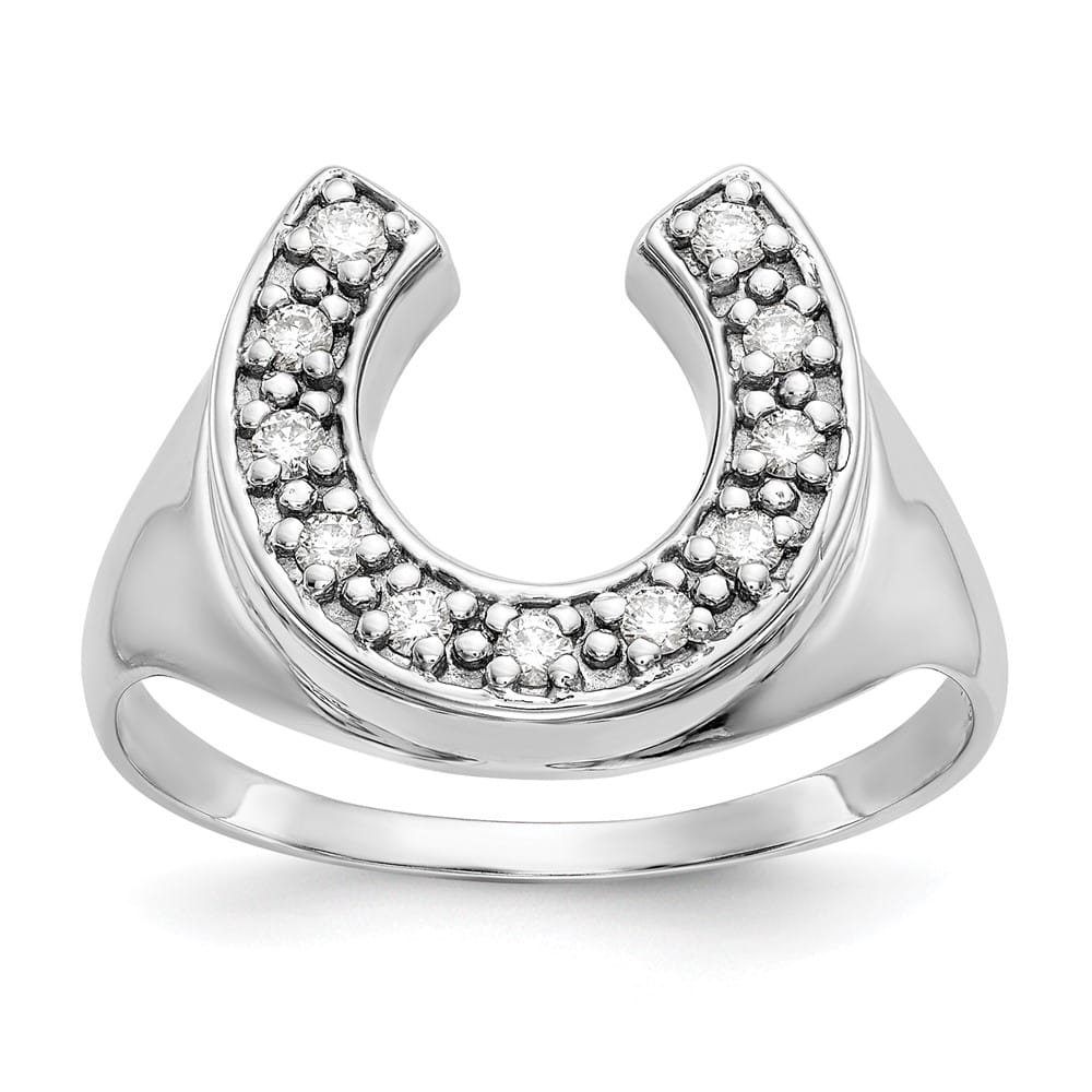 14k White Gold 5.90 g IB Goodman VS2/SI1 Diamond Horseshoe Men's Ring