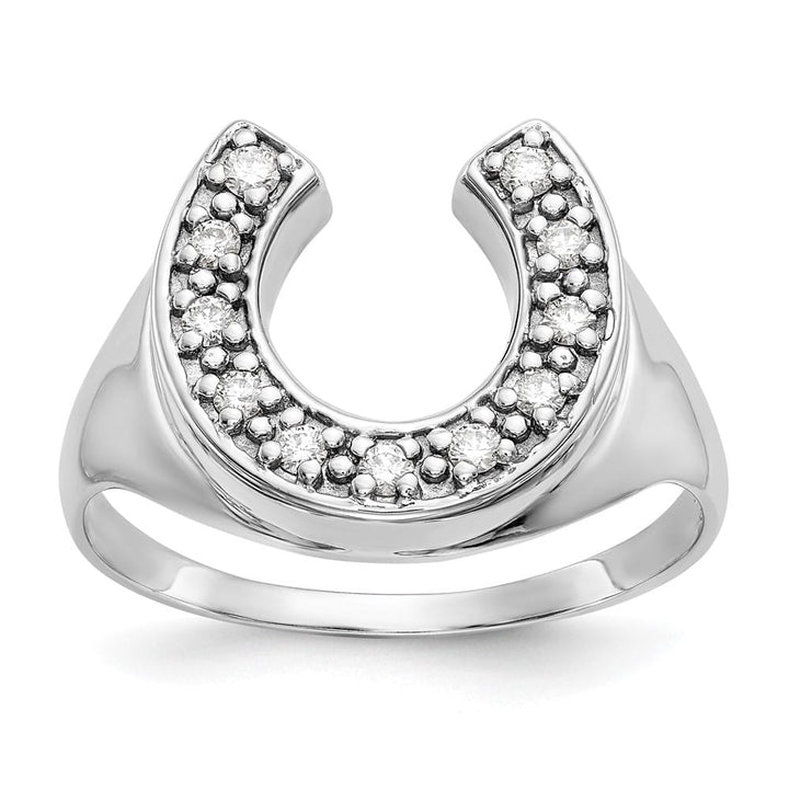 14k White Gold 5.90 g IB Goodman VS2/SI1 Diamond Horseshoe Men's Ring