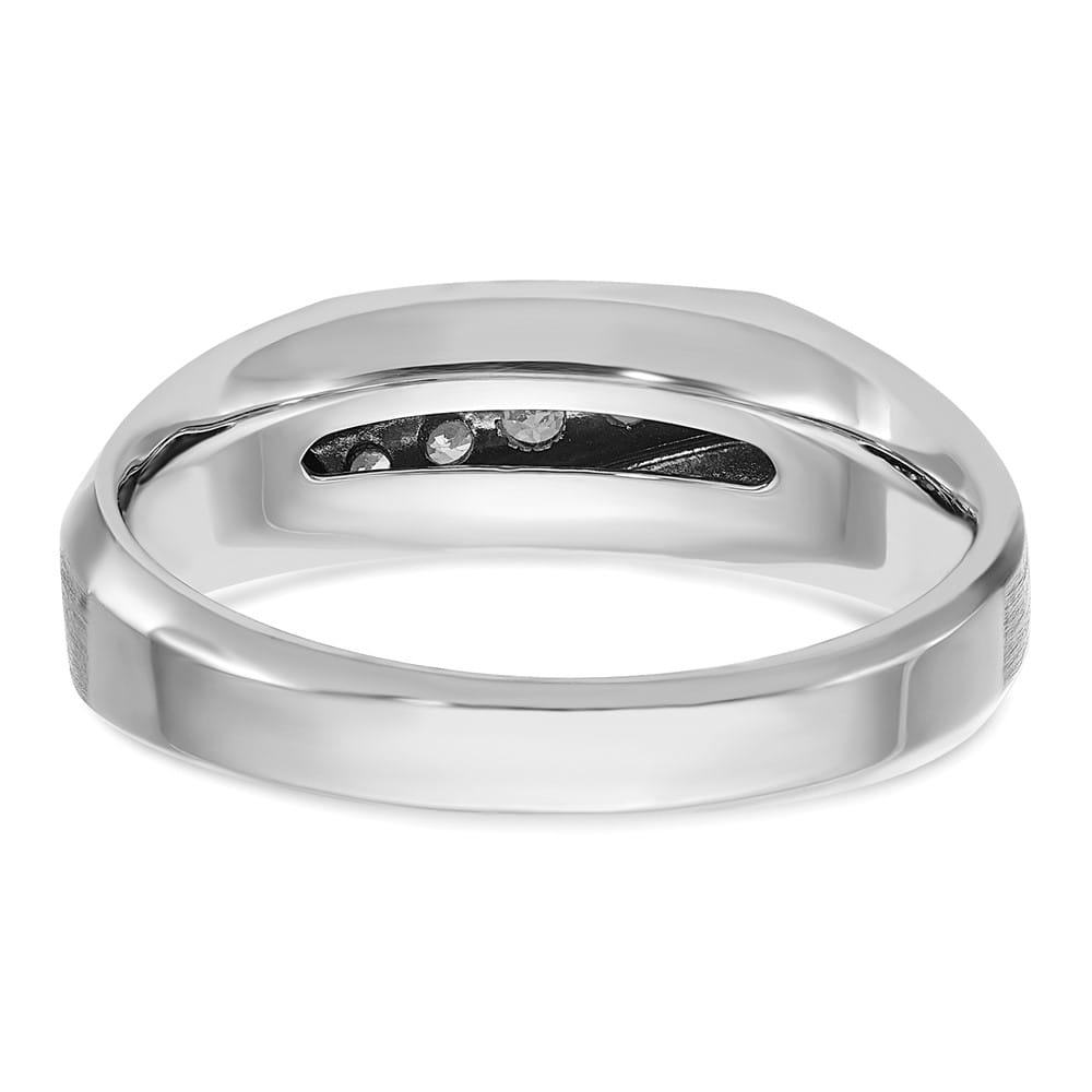 14k White Gold 5-Stone I1 Quality Diamond Men's Ring