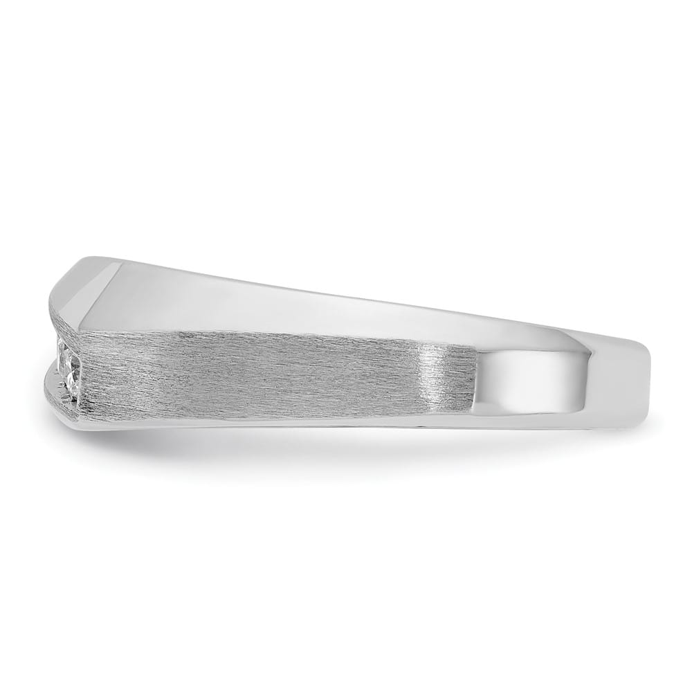 14k White Gold 5-Stone I1 Quality Diamond Men's Ring
