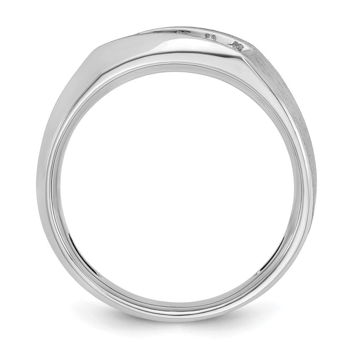 14k White Gold 5-Stone I1 Quality Diamond Men's Ring