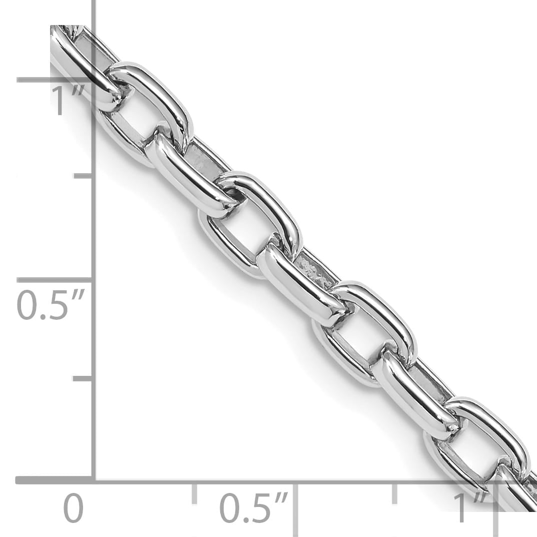 14K White Gold 5mm Hand Fancy Link Bracelet