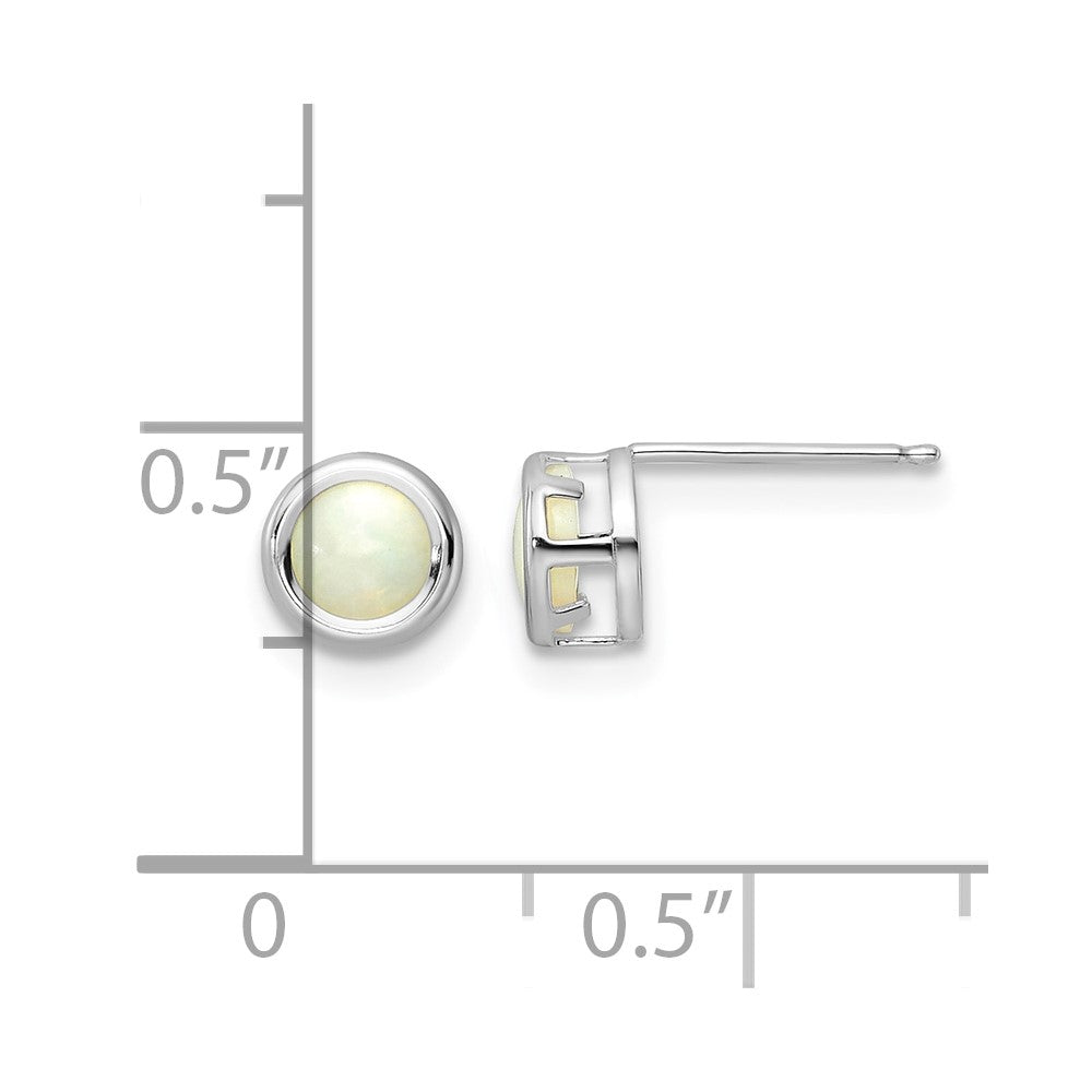 14K White Gold 5mm Round Bezel Post Earrings, view 20 of 24