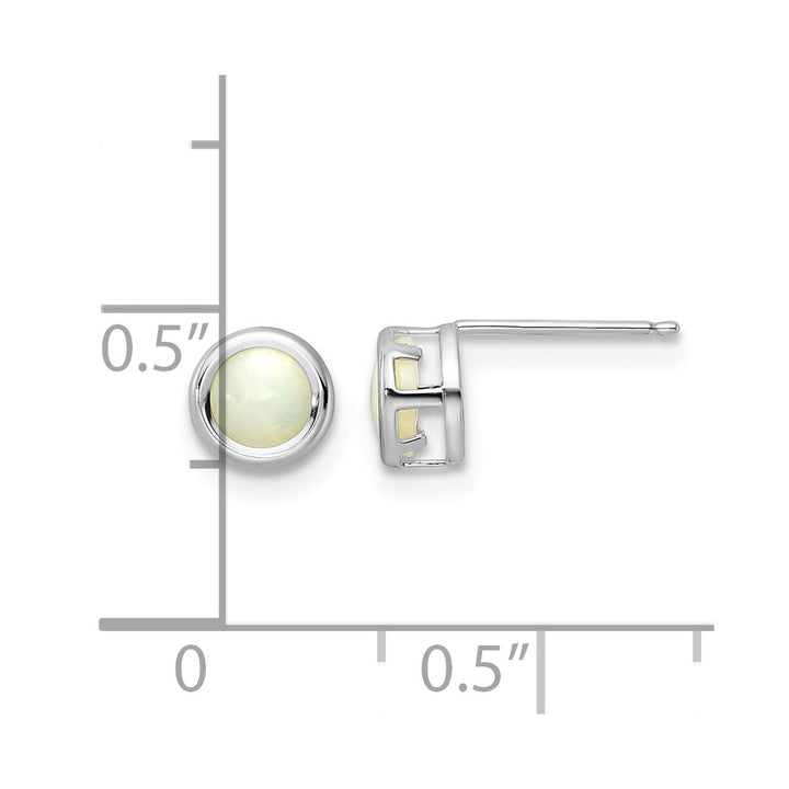 14K White Gold 5mm Round Bezel Post Earrings, view 20 of 24