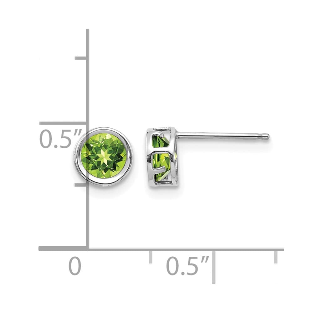 14K White Gold 5mm Round Bezel Post Earrings, view 16 of 24
