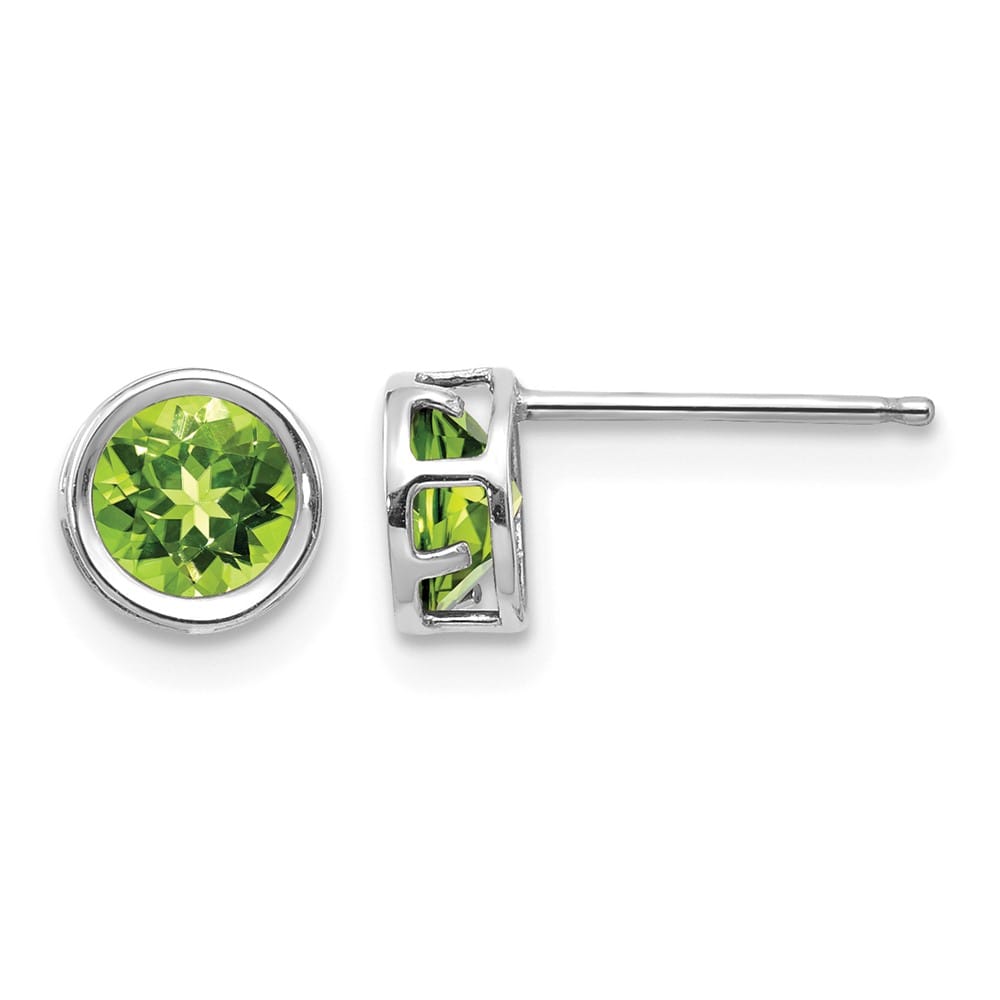 14K White Gold 5mm Round Bezel Post Earrings, view 13 of 24