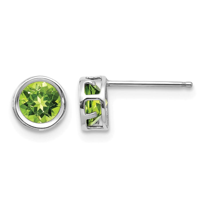 14K White Gold 5mm Round Bezel Post Earrings, view 13 of 24