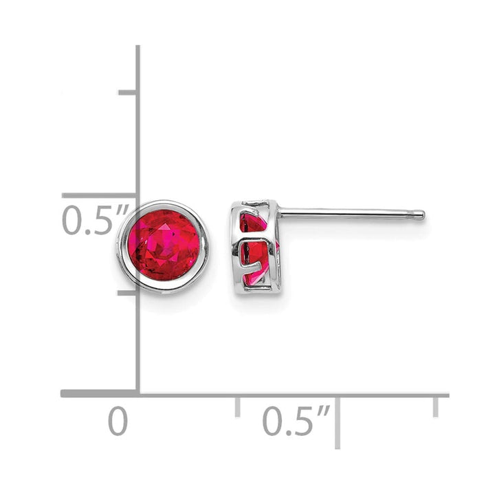 14K White Gold 5mm Round Bezel Post Earrings, view 12 of 24