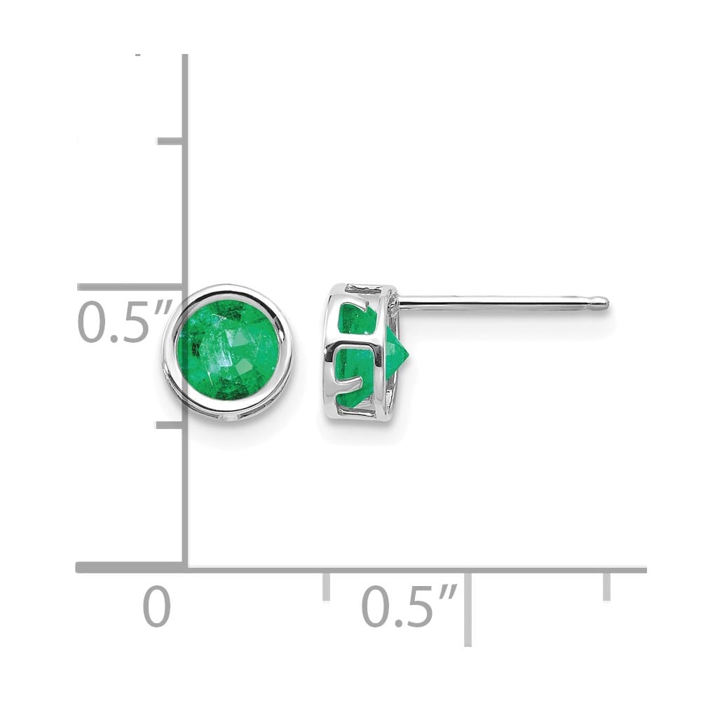14K White Gold 5mm Round Bezel Post Earrings, view 8 of 24