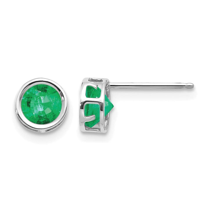 14K White Gold 5mm Round Bezel Post Earrings, view 5 of 24