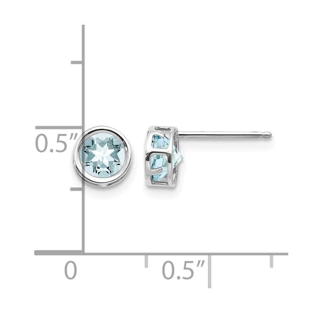 14K White Gold 5mm Round Bezel Post Earrings, view 4 of 24