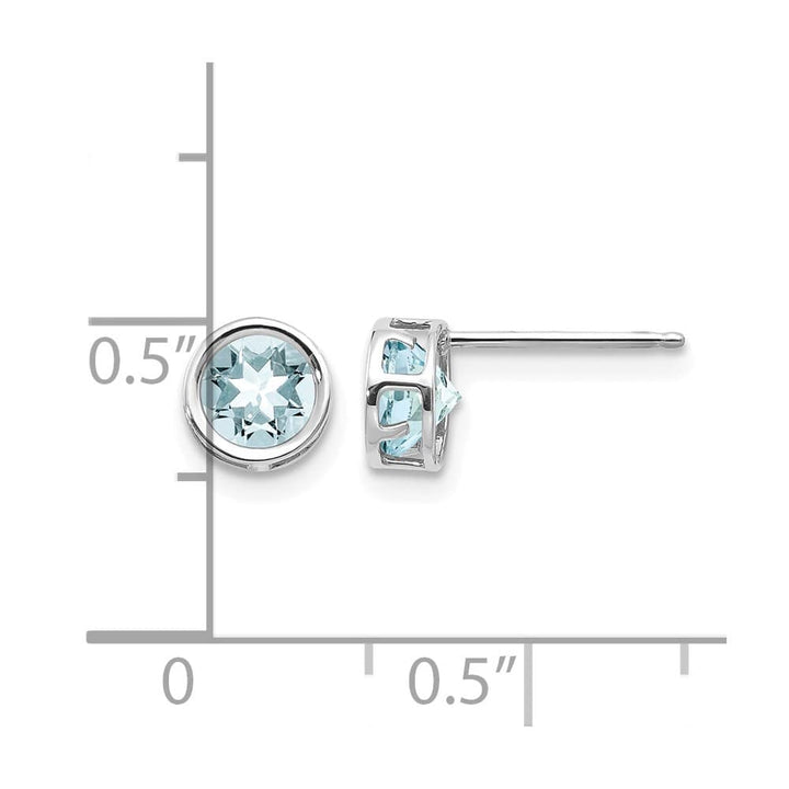 14K White Gold 5mm Round Bezel Post Earrings, view 4 of 24