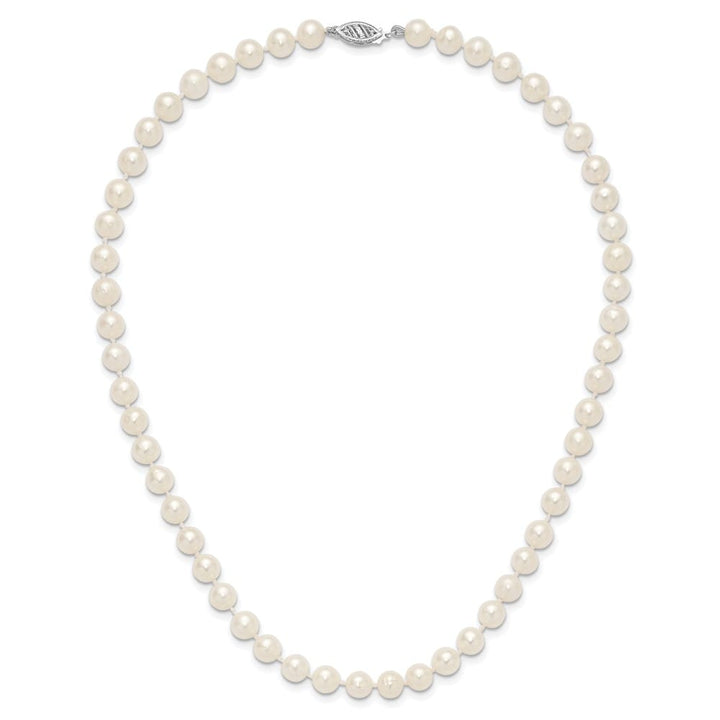 14K White Gold 6-7mm White Near Round Cultured Pearl 16 inch Necklace