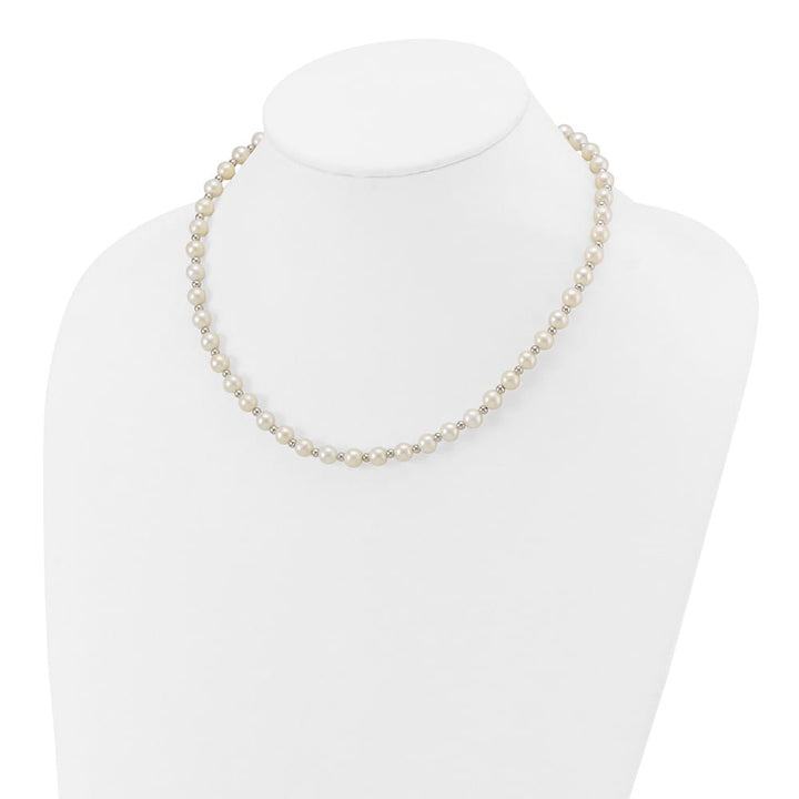 14K White Gold 6-7mm White Near-Round Cultured Pearl 18 inch Necklace