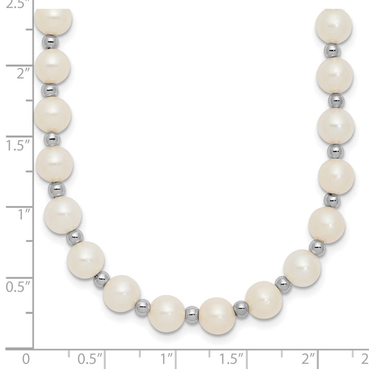 14K White Gold 6-7mm White Near-Round Cultured Pearl 18 inch Necklace