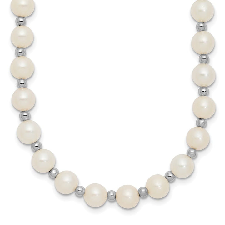 14K White Gold 6-7mm White Near-Round Cultured Pearl 18 inch Necklace