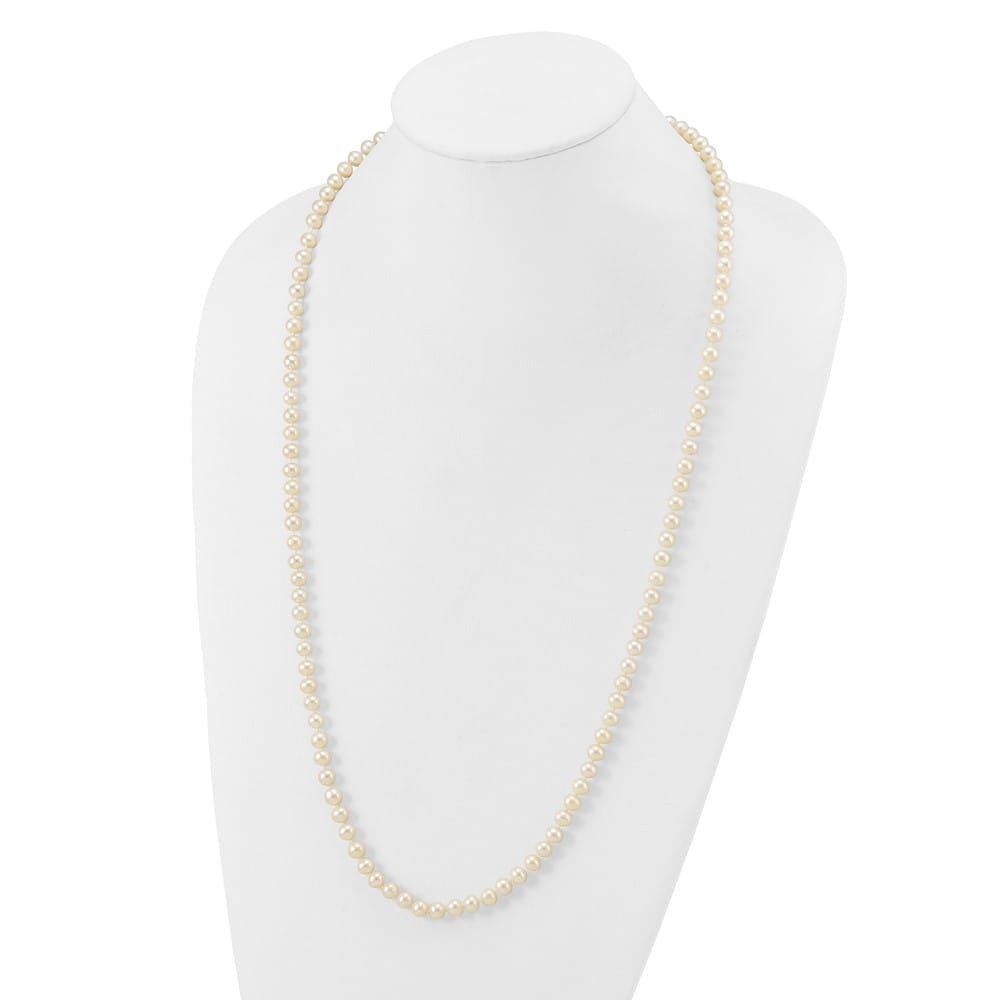 14K White Gold 6-7mm White Near Round Cultured Pearl 28 inch Necklace