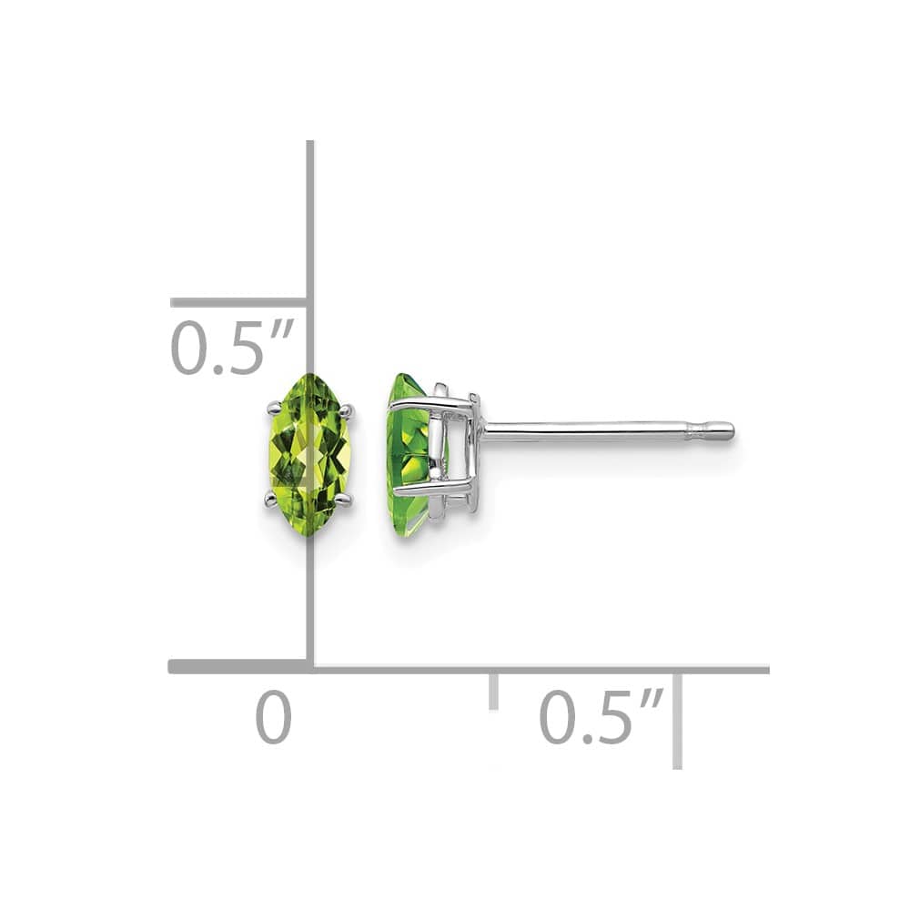 14K White Gold 6x3mm Marquise Post Earrings, view 12 of 12