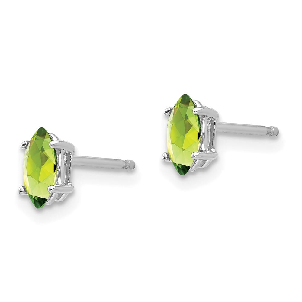 14K White Gold 6x3mm Marquise Post Earrings, view 10 of 12
