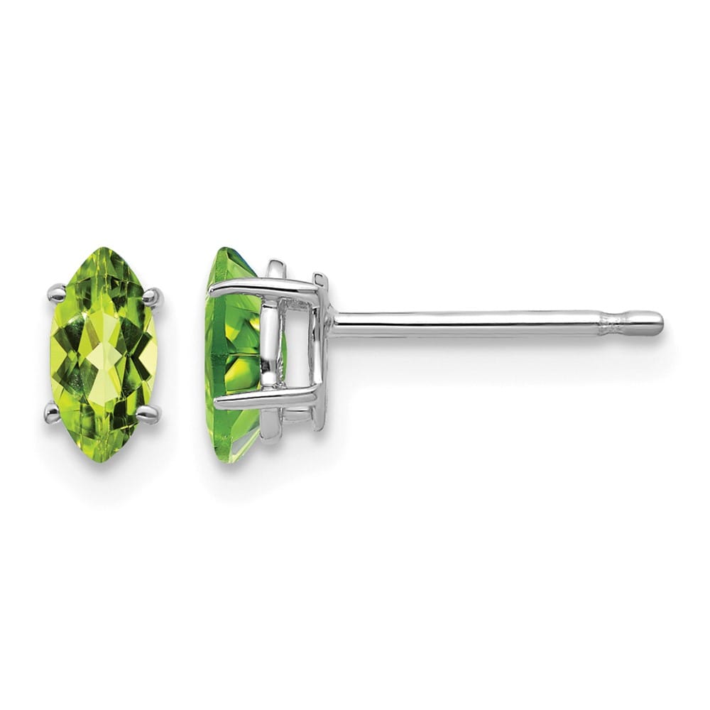 14K White Gold 6x3mm Marquise Post Earrings, view 9 of 12