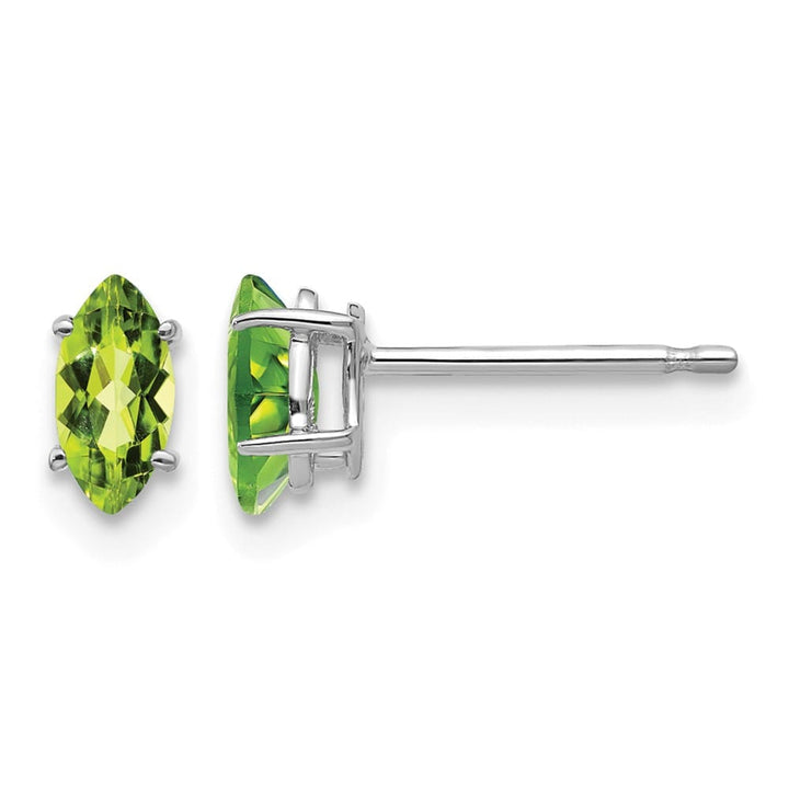 14K White Gold 6x3mm Marquise Post Earrings, view 9 of 12