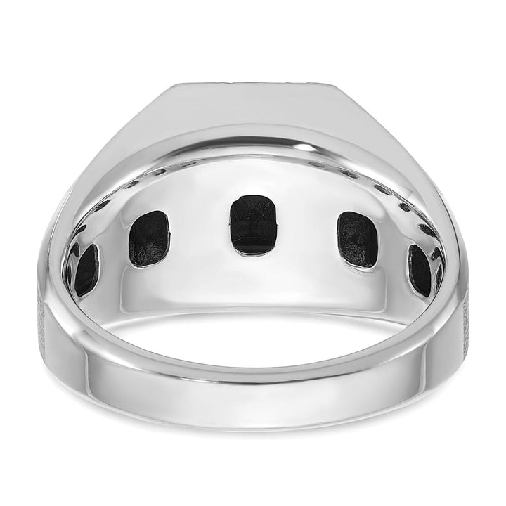 14k White Gold 7.22 g IB Goodman Cushion Onyx Diamond Men's Ring