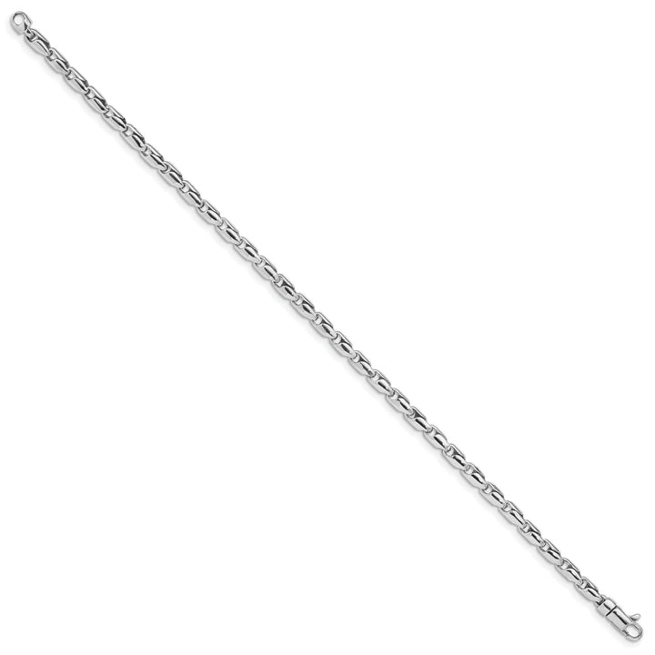 14K White Gold 7. 3mm Hand Fancy Link Bracelet