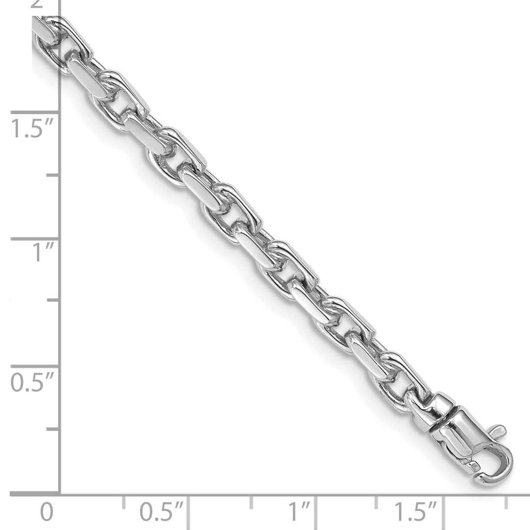 14K White Gold 7. 4.2mm Hand Fancy Link Bracelet