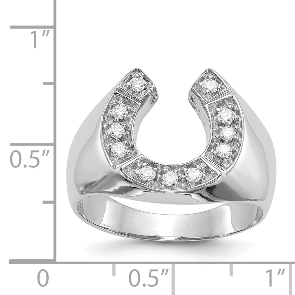14k White Gold 7.76 g IB Goodman VS2/SI1 Diamond Horseshoe Men's Ring