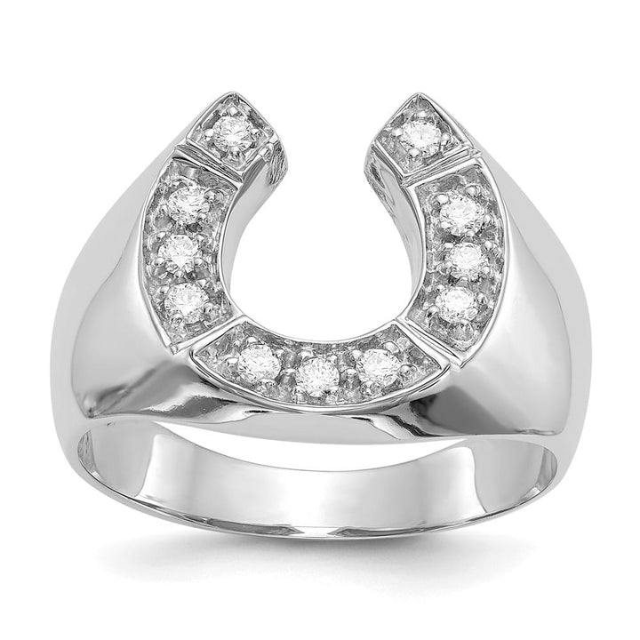 14k White Gold 7.76 g IB Goodman VS2/SI1 Diamond Horseshoe Men's Ring