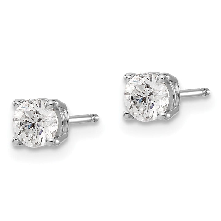 14K White Gold 7/8 ct I1 J-K Diamond Push Back Stud Earrings