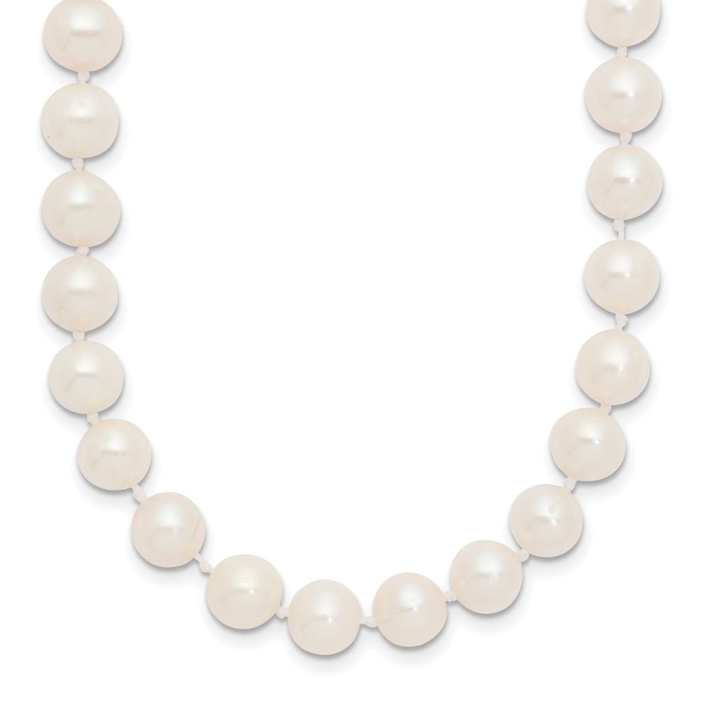 14K White Gold 7-8mm White Near Round Cultured Pearl 28 inch Necklace