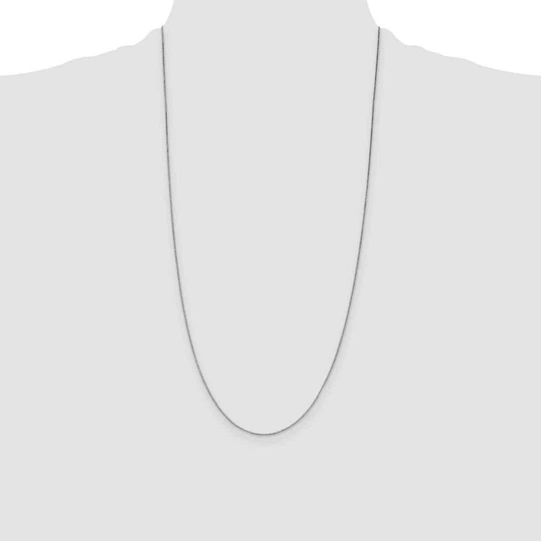 14K White Gold .7mm Box Lobster Clasp Chain