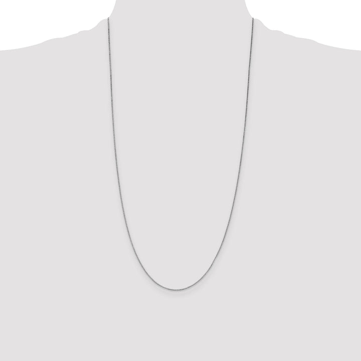 14K White Gold .7mm Box Lobster Clasp Chain
