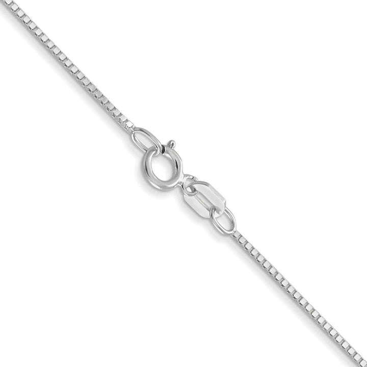 14K White Gold .7mm Box Spring Ring Clasp Chain