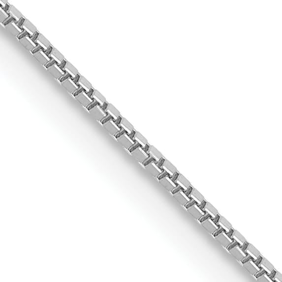 14K White Gold .7mm Box Spring Ring Clasp Chain