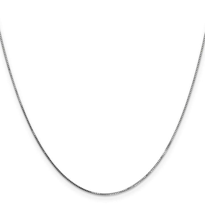 14K White Gold .7mm Box Spring Ring Clasp Chain