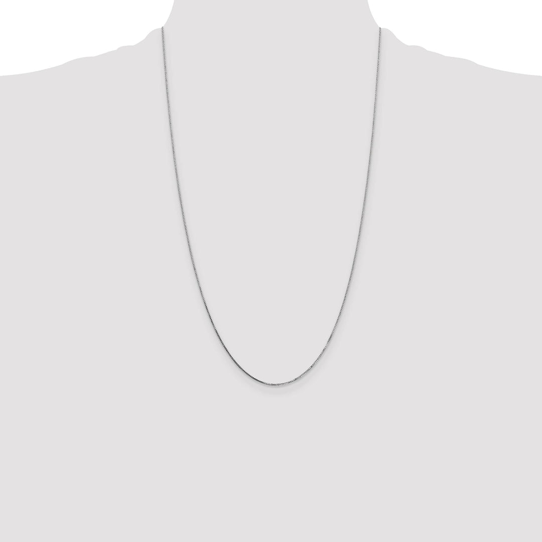 14K White Gold .7mm Box Spring Ring Clasp Chain
