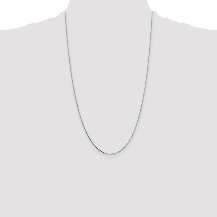 14K White Gold .7mm Box Spring Ring Clasp Chain