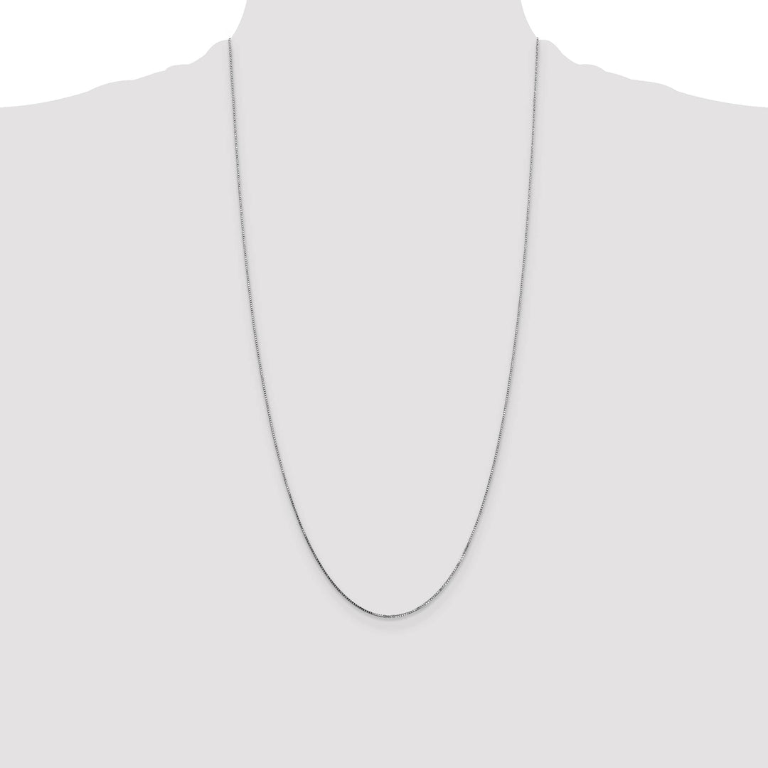 14K White Gold .7mm Box Spring Ring Clasp Chain
