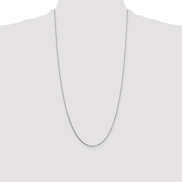 14K White Gold .7mm Box Spring Ring Clasp Chain