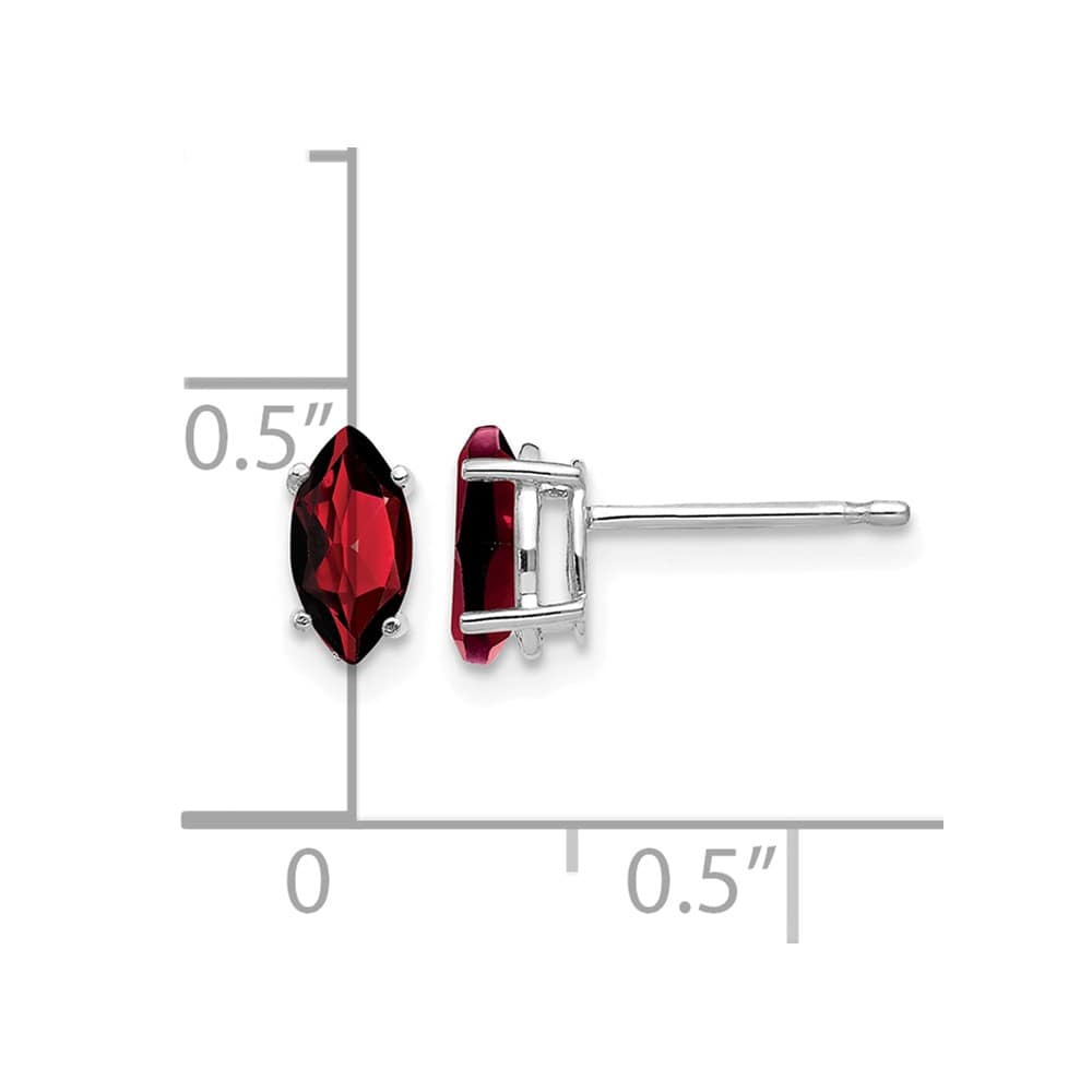 14K White Gold 7x3.5mm Marquise Post Earrings, view 8 of 8